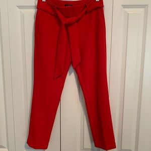 Women’s Loft Red Tie Marisa Dress Pants 00P